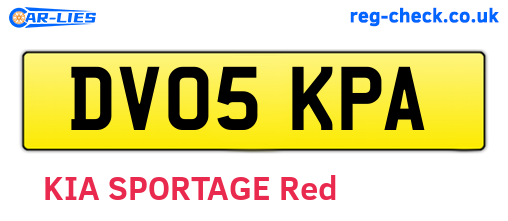 DV05KPA are the vehicle registration plates.