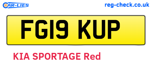 FG19KUP are the vehicle registration plates.