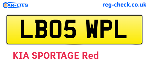 LB05WPL are the vehicle registration plates.