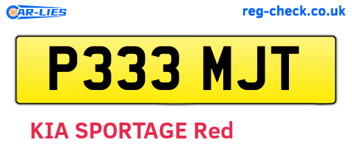 P333MJT are the vehicle registration plates.