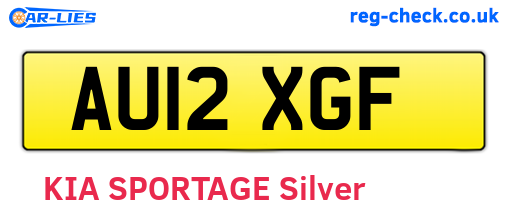 AU12XGF are the vehicle registration plates.
