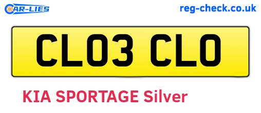 CL03CLO are the vehicle registration plates.