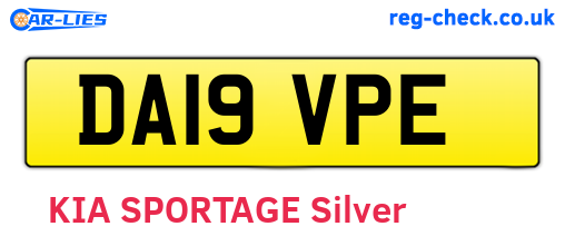 DA19VPE are the vehicle registration plates.
