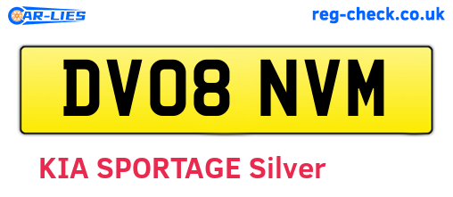 DV08NVM are the vehicle registration plates.