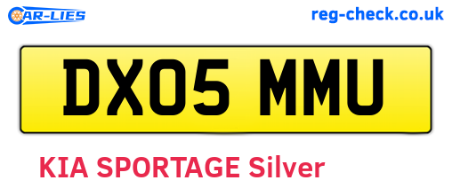 DX05MMU are the vehicle registration plates.