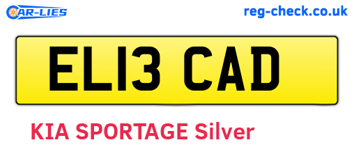EL13CAD are the vehicle registration plates.