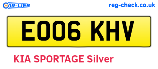EO06KHV are the vehicle registration plates.