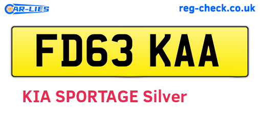 FD63KAA are the vehicle registration plates.