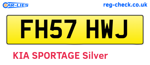 FH57HWJ are the vehicle registration plates.
