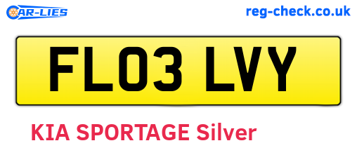 FL03LVY are the vehicle registration plates.