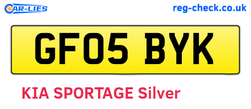 GF05BYK are the vehicle registration plates.