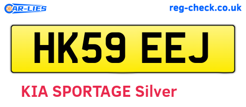 HK59EEJ are the vehicle registration plates.
