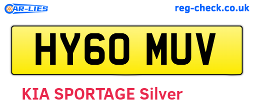 HY60MUV are the vehicle registration plates.