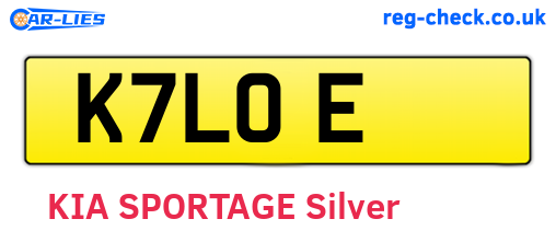 K7LOE are the vehicle registration plates.
