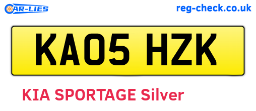 KA05HZK are the vehicle registration plates.