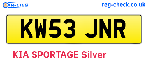 KW53JNR are the vehicle registration plates.