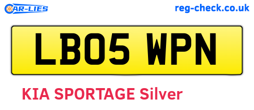 LB05WPN are the vehicle registration plates.
