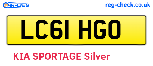 LC61HGO are the vehicle registration plates.