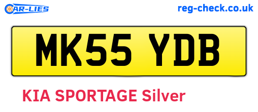 MK55YDB are the vehicle registration plates.
