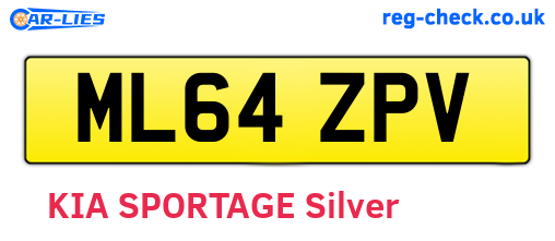 ML64ZPV are the vehicle registration plates.
