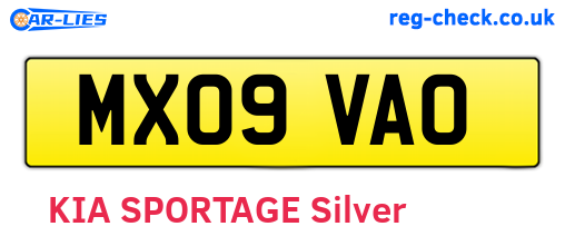 MX09VAO are the vehicle registration plates.