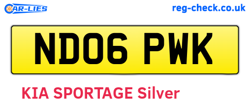 ND06PWK are the vehicle registration plates.