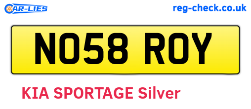 NO58ROY are the vehicle registration plates.