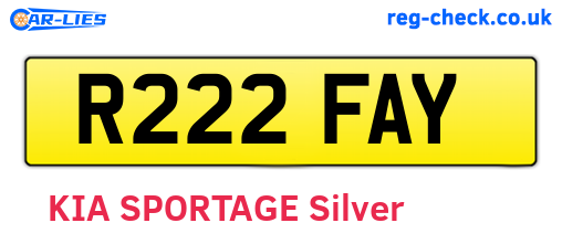R222FAY are the vehicle registration plates.