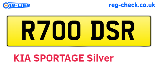R700DSR are the vehicle registration plates.