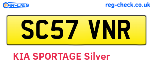 SC57VNR are the vehicle registration plates.