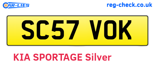 SC57VOK are the vehicle registration plates.