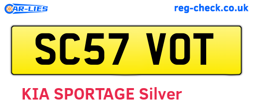SC57VOT are the vehicle registration plates.