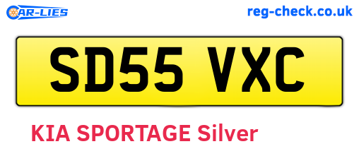 SD55VXC are the vehicle registration plates.