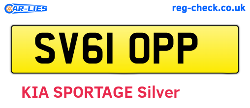 SV61OPP are the vehicle registration plates.