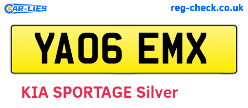 YA06EMX are the vehicle registration plates.