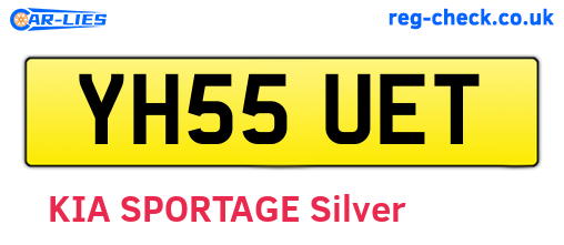 YH55UET are the vehicle registration plates.