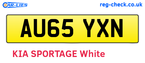 AU65YXN are the vehicle registration plates.