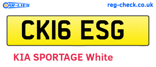 CK16ESG are the vehicle registration plates.