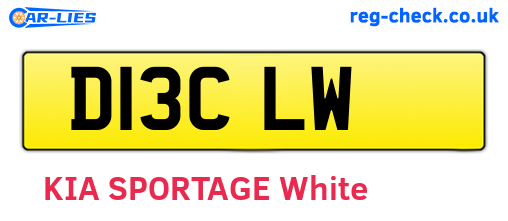D13CLW are the vehicle registration plates.