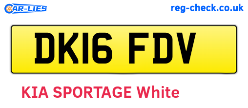 DK16FDV are the vehicle registration plates.