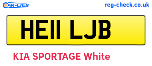 HE11LJB are the vehicle registration plates.