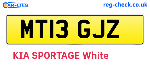 MT13GJZ are the vehicle registration plates.