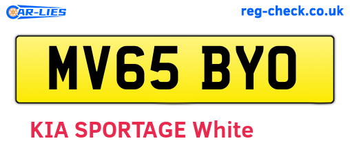 MV65BYO are the vehicle registration plates.