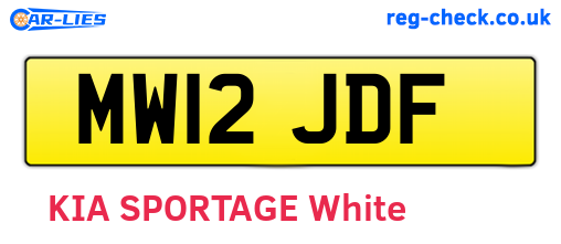 MW12JDF are the vehicle registration plates.