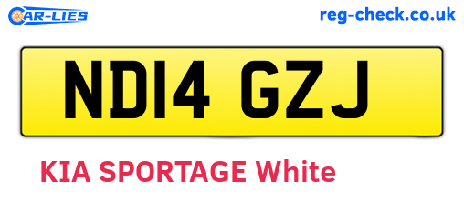 ND14GZJ are the vehicle registration plates.