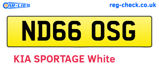ND66OSG are the vehicle registration plates.