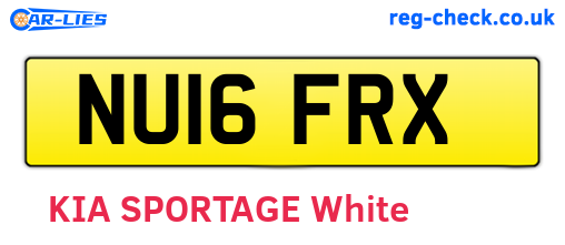 NU16FRX are the vehicle registration plates.