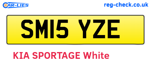 SM15YZE are the vehicle registration plates.
