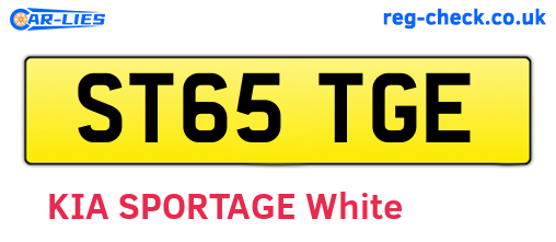 ST65TGE are the vehicle registration plates.