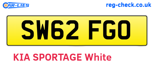SW62FGO are the vehicle registration plates.